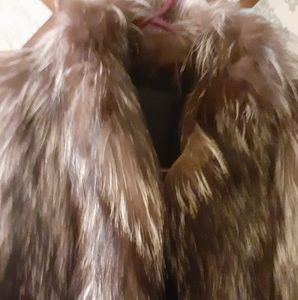 Silver fox fur coat